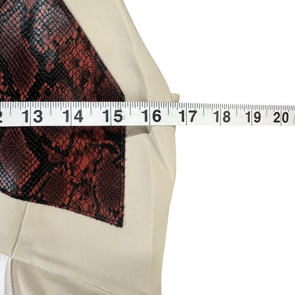 Zara Midi Slip Dress Women M Beige Cream Pleated Snakeskin Slit Blogger Favorite - Picture 9 of 14